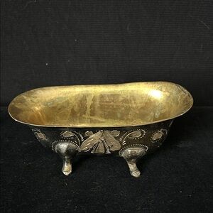 Vintage Brass and Silver Bath Accessory